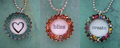 recycled bottle cap necklace