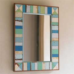 recycled wood mirror