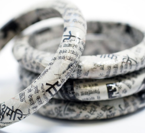 recycled newspaper bracelet