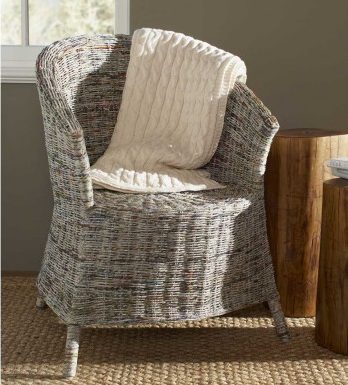 recycled newspaper chair